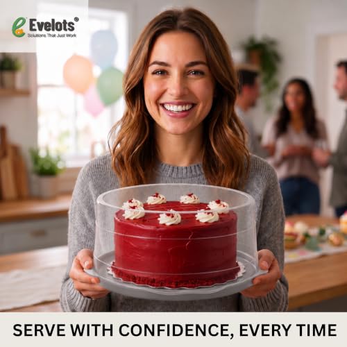 Evelots 11-Inch Cake Container with Lid, Portable Carrier for Cakes & Pies - size: 1-Pack, style: Cake Container