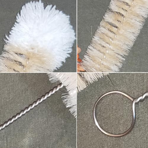NewFerU Bottle Brush Thin Long Handle Large X 1, 2 in Natural Boar Bristle - color: Natual - Large