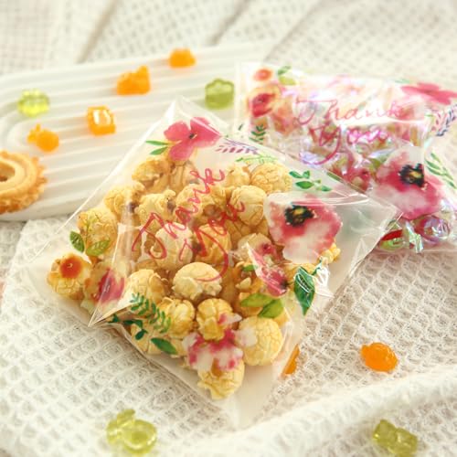 200pcs 5.5x5.5in Thank You Candy Bags Individual Cookie Wrappers - color: Thank You, size: 5.5 x 5.5 inch
