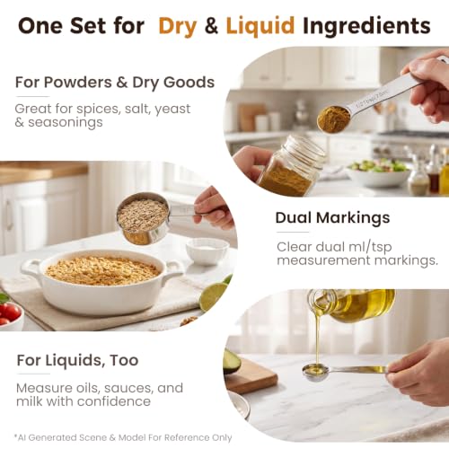 Measuring Spoons, 15-Piece Heavy Duty Stainless Steel Measuring Spoons Set - size: 15PCS