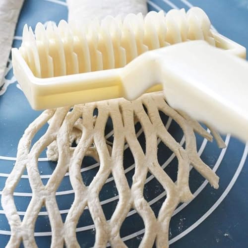 Dough Lattice Craft Roller Cutter Large Baking Tool Cookie Pie Pizza Bread Pastry (Large)