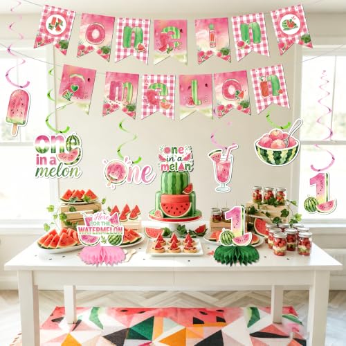 One in a Melon Decorations Set, Watermelon Themed Birthday Decoration
