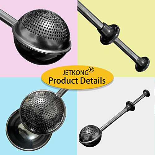 JETKONG Baker's Dusting Wand for Sugar, Flour and Spices, Stainless Steel Powdered Sugar Shaker Duster Sifter, Set of 2 (Black) - color: Black, size: 2 Pcs Small