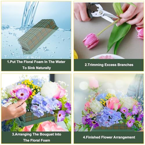 6 Pack Floral Foam Cage, Premium Floral Cage Foam Box for Fresh and Artificial Flowers – Perfect for Wedding, Home and Garden Decorations(11.8 x 4.7 x 3.15 inch) - size: 6 Pack 11.8 inch