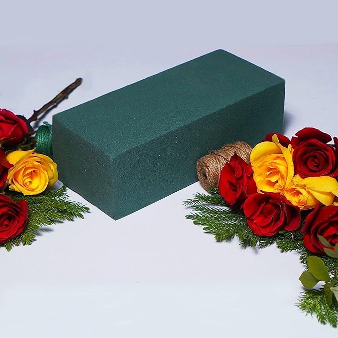 FLOFARE Pack of 48 Floral Foam Blocks for Fresh and Artificial Flowers, Each (7.8” L x 3.5” W x 2.4” H), Dry and Wet Floral Foam Blocks for Wedding, Birthdays, Home, Office, and Garden Decorations - size: Pack of 48 Floral Foam Blocks
