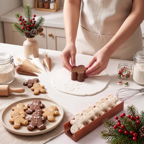 Roowest Gingerbread Man Cake Pop Mold Cake Pop Cutter with Tray - style: Gingerbread Man