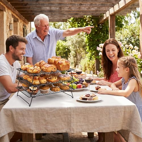 Kifmurase 3-Tier Stackable Baking Racks Cooling Carbon Steel Wire Rack