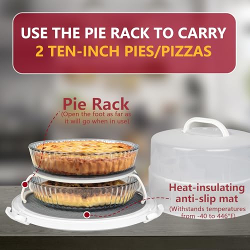 12 Inch Cake carrier Container with Lid and Handles Includes Insulated Bag for Safe Transportation of Buttercream Doesn't Melt Easy for Cakes, Pies and Cupcakes (Red) - color: Red