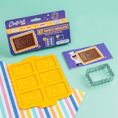 Chefclub kids - Chocolate Biscuits Kit - chocolate silicone mould - rectangular cookie cutter