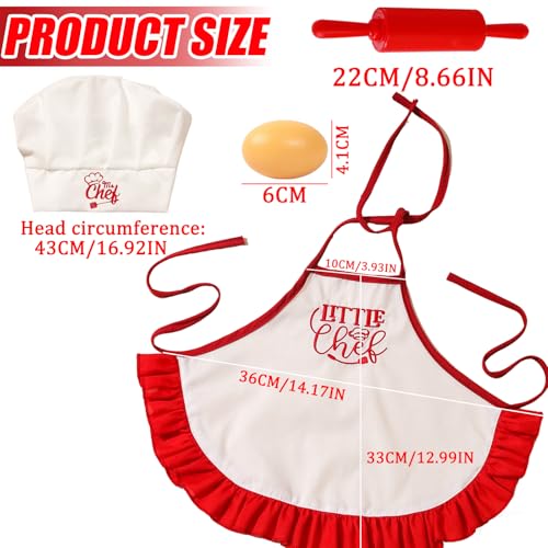 4 Pack Newborn Chef Outfit Photography Props 0-6 Months - color: Red