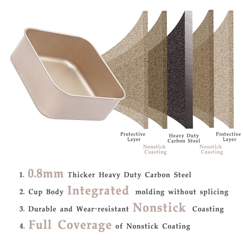 8-Inch Square Baking Pan Set, 3-Inch Deep Nonstick Carbon Steel, 2 Pack - size: 8″ Square Deep