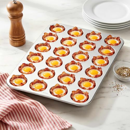 Homikit 18/10 Stainless Steel Mini Muffin Cupcake Pan 24 Cups Nonstick, 1PC - size: 24 Cup