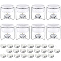 Treela 8 Pcs Ceramic Butter Warmers & 32 Tealight Candles, White - color: White, Gray