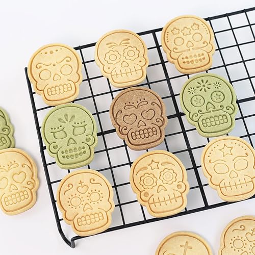 10Pcs Sugar Skull Cookie Cutter Halloween Day of the Dead Baking Tools - color: Halloween O-10