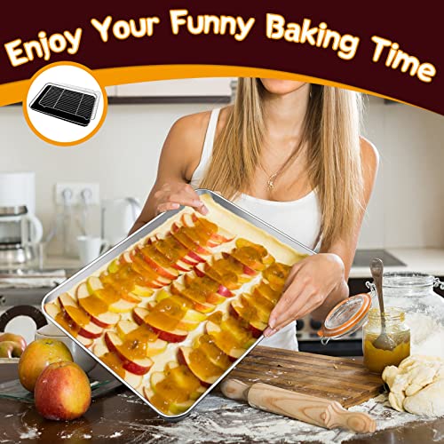 P&P CHEF 17.5 Inch Baking Sheet with Rack Set, Pans with Flat Racks - size: 17.5 + 17.5 Inch, style: Pans with Flat Racks