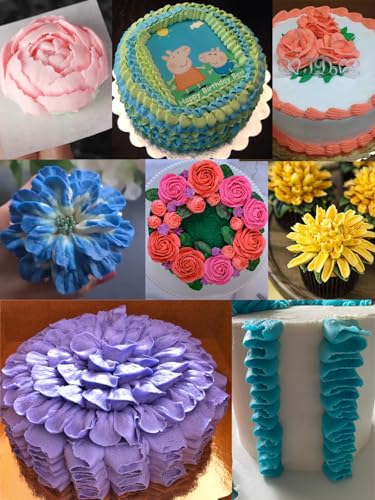 Petal Piping Tips Set 104 123 124 125 126 127 79 81 352 with Bags for Cakes - color: B