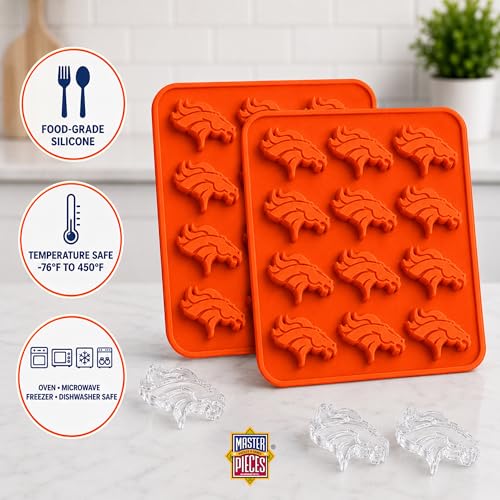 MasterPieces Fan Pans NFL Denver Broncos Ice Cube Tray - Premium Quality, Educational, and Fun Activity for Kids and Families - Great Gift Idea for Holidays, Birthdays, and Everyday Playtime - style: Denver Broncos