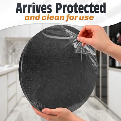 Black Cake Board 14 Inch, Round Cake Drum, 1/2 Inch Thick Cardboard - color: Black, size: 14"
