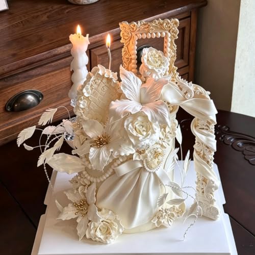 Baroque Silicone Picture Frame Mold for Chocolate & Resin - color: Pink(frame fondant molds-XL448)