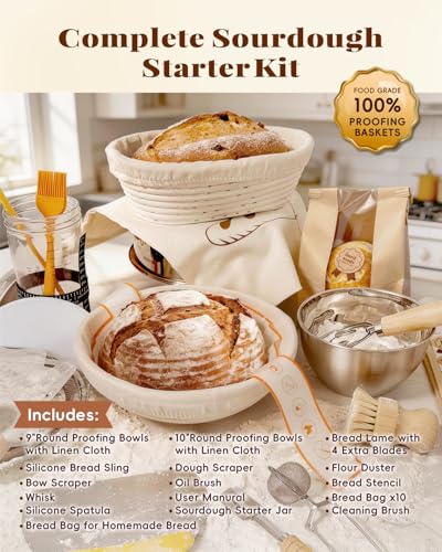 TAOMAND Complete Sourdough Starter Kit for Beginners | with Bag & Manual