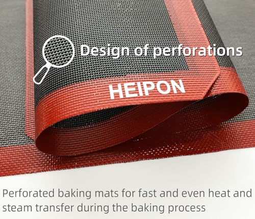 Perforated Silicone Baking Mat,22.44"Lx14.57"W (Red&Black,2pcs) - size: 22.44 "L x 14.57"W 2PCS