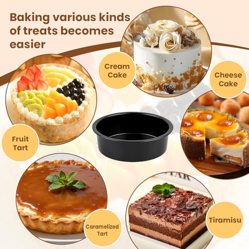 8 Inch Round Cake Pan Set of 3 - Nonstick Carbon Steel Cake Baking Pans with 100 PCS Parchment Paper, Dishwasher Safe, Durable for Layer Cakes, Birthday & Christmas Baking - size: 8 Inch -B