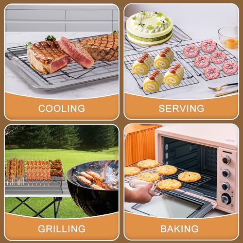 Briout Cooling Rack for Cooking Baking 3 Tiers, 16" x 10" Wire Rack, Black - color: Black, size: 16"x10"-3Tier