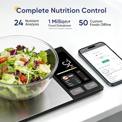 Smart Food Scale with Nutritional Calculator, Free APP with 24 Nutrients