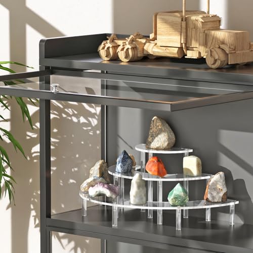 Dooiclear 3 Tier Acrylic Display Risers 1 Pack, Half Moon Cupcake Stand