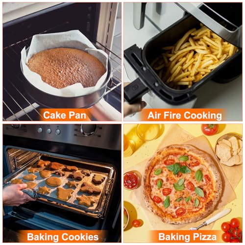 uxcell 100Pcs Parchment Paper Rounds 5 Inch, Round Parchment Paper Non Stick for Baking Small Cakes, Separating Frozen Meat, Toaster Oven, White