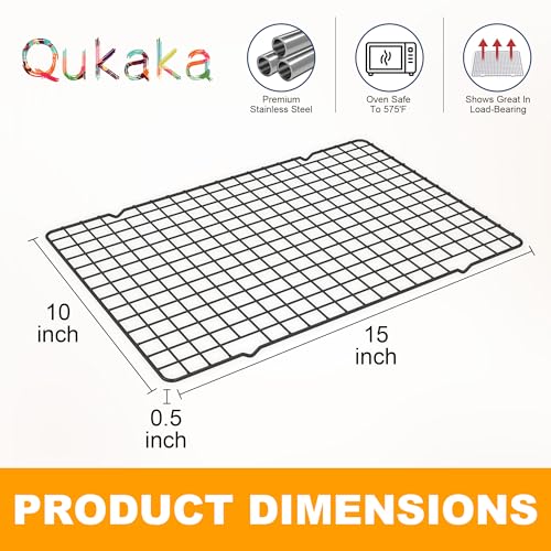 2 PCS Cooling Racks for Cooking and Baking, 10" x 15", Black - color: Black, size: 10‘’x15‘’-2PC