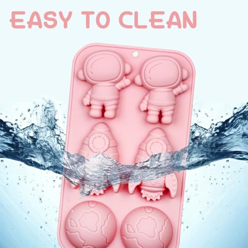 6-Cavity Space Theme Silicone Molds, 2 Pack - color: Pink-XY084