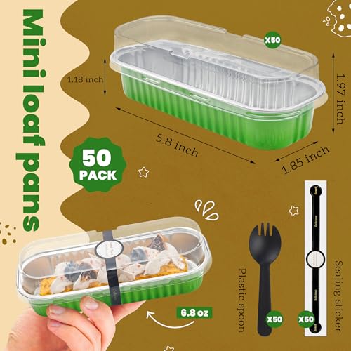 NPLUX Halloween Mini Cake Tins, 6.8oz 50 Pack Green for Parties - color: Green