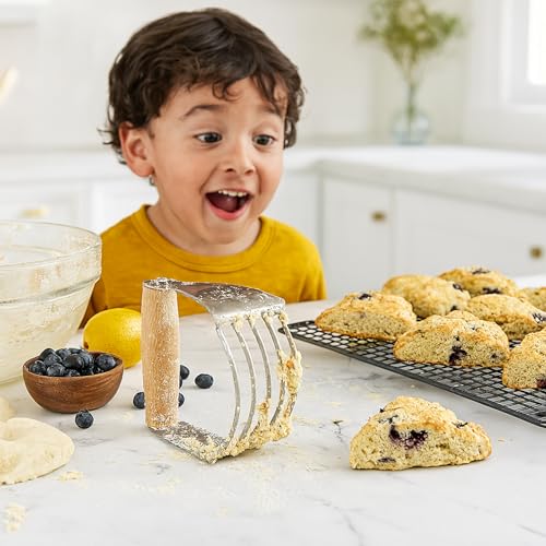 Mrs. Anderson’s Baking Professional 5-Blade Pastry Cutter and Dough Blender, Stainless Steel Blades with Wood Handle - style: Bladed Pastry Blender, Wood Handle
