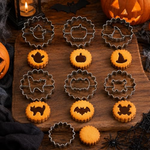 7PCS Mini Halloween Linzer Cookie Cutters Set