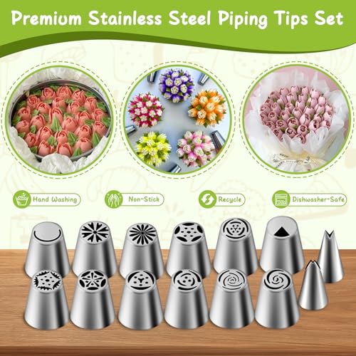 Suuker Large Piping Tips & Russian Tips Set