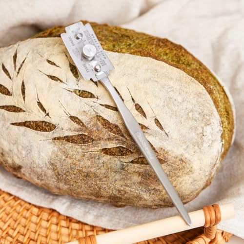 2-in-1 Bread Lame, Stainless Sourdough Scoring Tool with 5 Blades, Sharp Dough Scoring Knife, Bread Scoring Tool with Leather Protector Cover Sourdough Bread Baking Supplies - style: Finesse