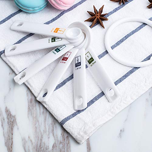 Fox Run 6-Piece Plastic Measuring Spoon Set White, 1.6 x 9 x 3 inches - color: White, size: 1.6 x 9 x 3 inches