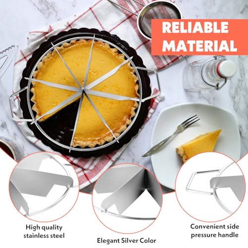 2-Pack Pie Cutter 8 Slice & 7 Slice - 13.6" Stainless Steel Pie Slicer & Cheesecake Cutter, Commercial-Grade Cake Slicer for Even Slices, Perfect for Pies, Pizzas, Desserts