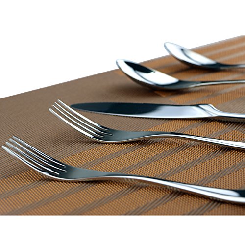 Silver Hammered Mirror Flatware Set,20 Piece Service for 4,Cutlery for Home Kitchen Restaurant Hotel - size: 4-set-silver