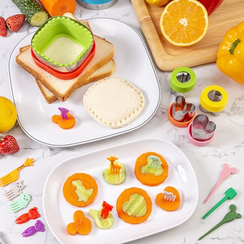 Nifogo Sandwich Cutter for Kids Lunch 22 Pcs (LARGE) - color: A-Pink Blue 22pcs