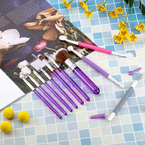 Patelai 10 Pcs Food Safe Paint Brushes Fondant Tools Cake Painting, Purple - color: Purple