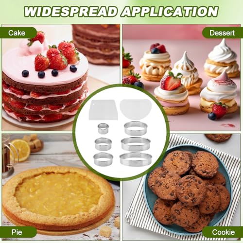 6PCS Round Cookie Cutter Stainless Steel Biscuit Cutters For Baking