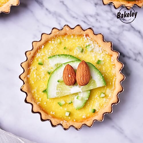 Mini Tart Pan Set, 4-Inch 4pcs with Removable Loose Bottom Non-Stick Round Quiche Bakeware for Oven and Instant Pot Baking (Champagne Gold) - size: 4" Round Mini 4Pcs (Champagne Gold)