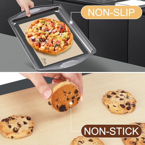 HOTEC Silicone Baking Mats 3 Pack – Thickened Non-Stick Reusable Silicone Baking Sheets for Oven – Cookie & Macaron Mats – 2 Half Sheet + 1 Quarter Sheet – BPA-Free, Dishwasher Safe - color: 3pcs: Grey 0.7MM
