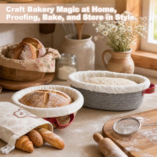 Sourdough Banneton Bread Proofing Basket with Beeswax Bag Set