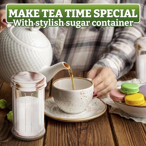 Set of 2 Glass Sugar Container for Sugar and Creamer Set 12 Oz - size: 2 Pcs 12 Oz