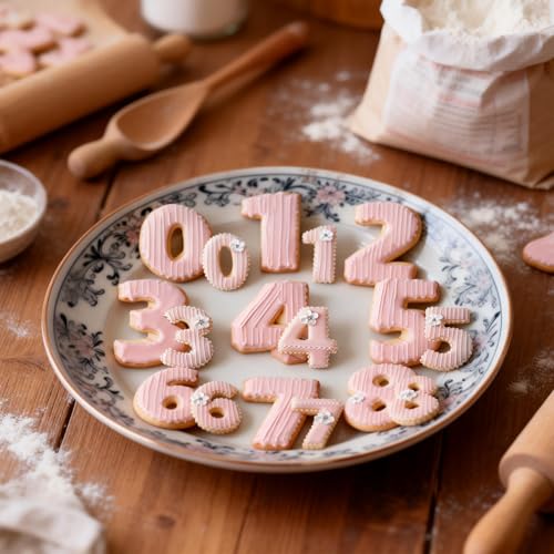 ZADE Number Cookie Cutters 9 Pcs, 4 Inch Stainless Steel Number Cookie Cutters Set, Numbers 0-8 (6 Reverses to 9) Cookie Fondant Dough Kitchen Baking for Birthday Holiday Family Party - color: 4 INCH-9PCS Number