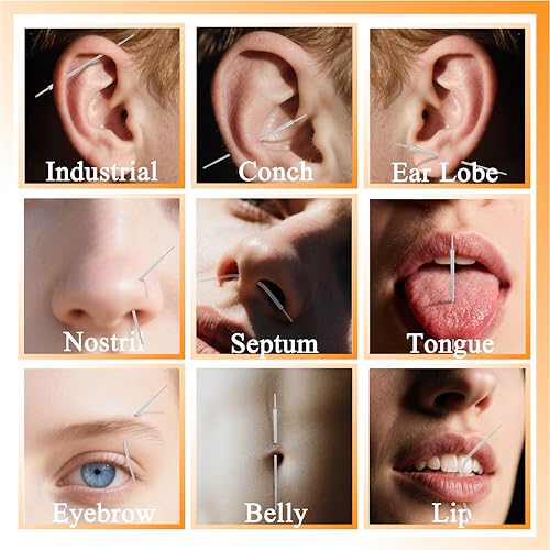 Piercing Taper Ball Grabber Tool for Changing Jewelry - 14G 16G 18G 20G Stainless Steel Flat Back Earrings Applicator Tool Threadless Insertion Pin Thread Body Piercing Kit for Ear Nose Lip - size: (16G)+ Ball Grabber Tool