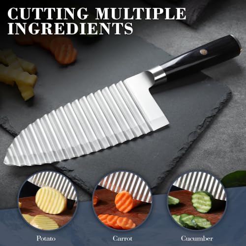 Dragon Creek Crinkle Cutter Knife - Wavy Chopper Potatoes - color: Black